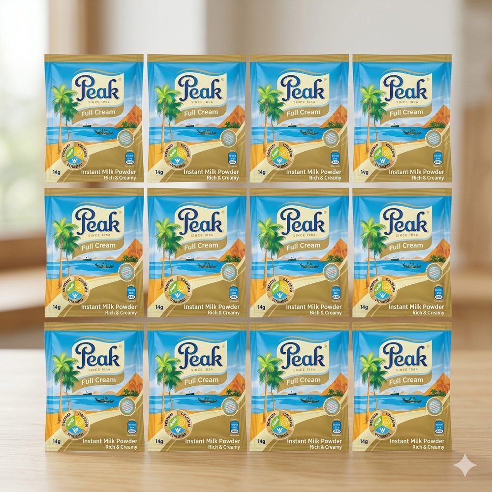 Peak Filled milk sachets
